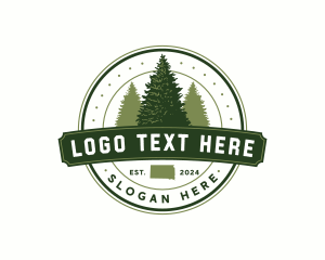 Map - South Dakota Spruce Tree logo design