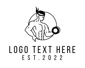 Resistance - Muscle Bodybuilder Gym logo design