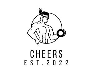 Dumbbell - Muscle Bodybuilder Gym logo design