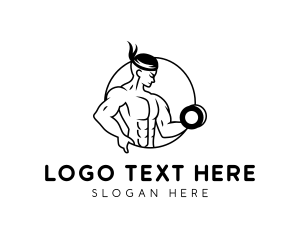 Human Body - Muscle Bodybuilder Gym logo design