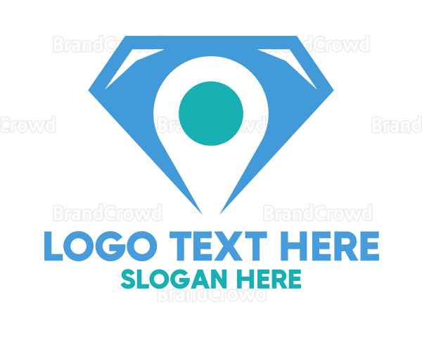 Blue Diamond Location Pin Logo