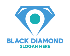 Blue Diamond Location Pin logo design