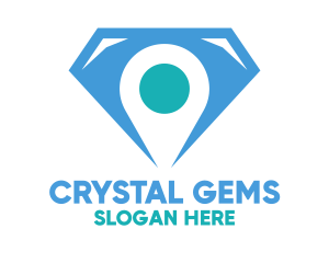 Blue Diamond Location Pin logo design