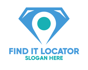 Blue Diamond Location Pin logo design