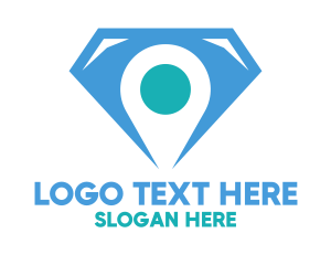 Geolocator - Blue Diamond Location Pin logo design