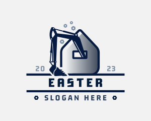 Excavation - Excavator House Construction logo design