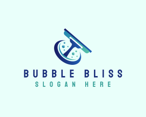 Bubble - Housekeeping Squeegee Bubble logo design