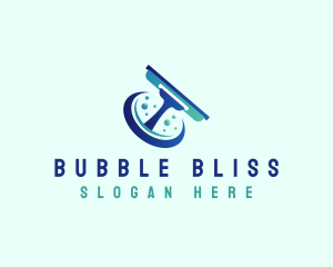 Housekeeping Squeegee Bubble logo design