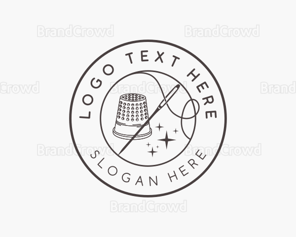 Thimble Needle Sewing Logo