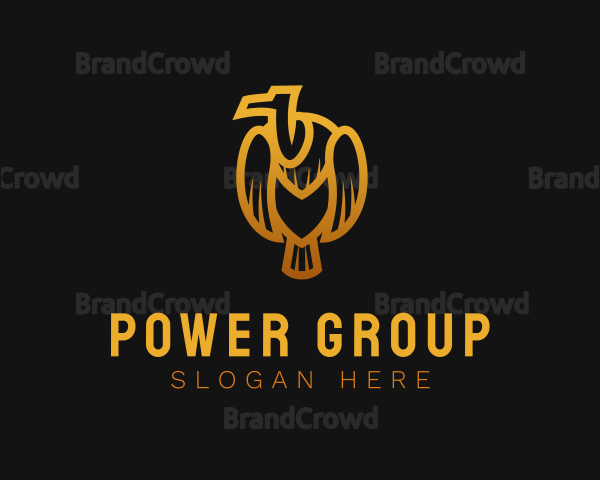 Gold Bird Vulture Logo