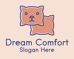 Pillow - Cute Cat Pillow logo design