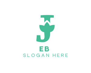 Simple Flower Letter J Logo