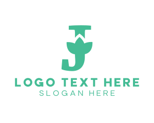 Serif - Simple Flower Letter J logo design