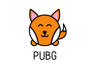 Orange Puppy - Cute Corgi Dog logo design