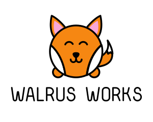 Cute Corgi Dog logo design