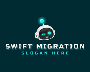 Migration - Cyborg Tech Robot Data logo design