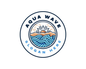 Wave Resort Waterpark logo design