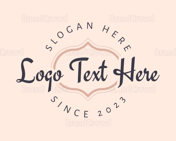 Feminine Script Badge Logo