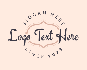 Shop - Feminine Script Badge logo design