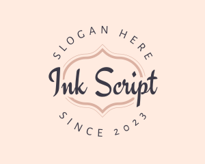 Feminine Script Badge logo design