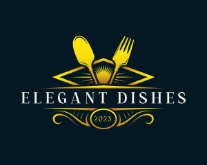 Luxury Dish Restaurant logo design