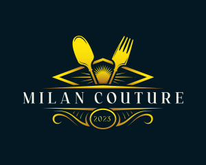 Luxury Dish Restaurant logo design