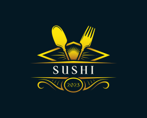 Luxury Dish Restaurant logo design