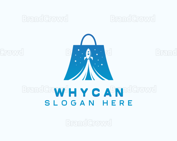 Space Rocket Shopping Bag Logo