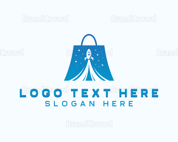 Space Rocket Shopping Bag Logo