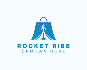 Launch - Space Rocket Shopping Bag logo design