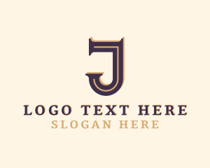 Vintage - Art Deco Architecture Letter J logo design