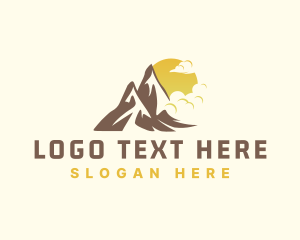 Mountaineering - Sunset Cloud Mountain logo design