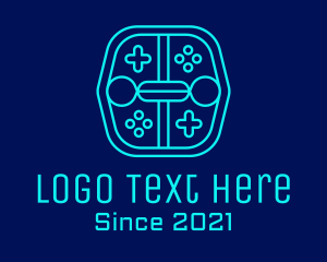 Playstation - Minimalist Gaming Robot logo design