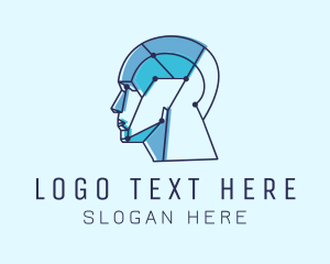 Humanoid - Tech Humanoid Cyborg logo design