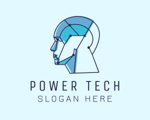 Tech Humanoid Cyborg logo design
