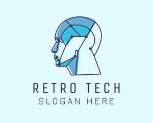 Tech Humanoid Cyborg logo design