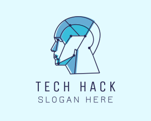 Tech Humanoid Cyborg logo design