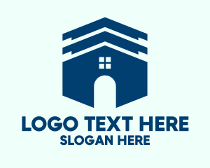 Glass Window - Blue House Roofing logo design