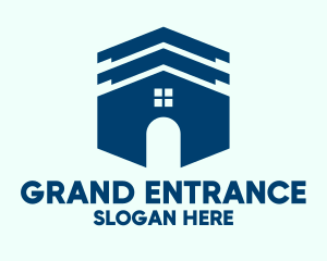 Entrance - Blue House Roofing logo design