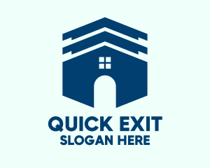 Exit - Blue House Roofing logo design