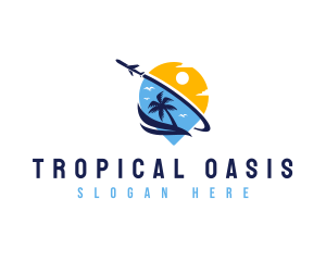 Airplane Island Travel logo design