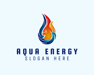 Hydropower - Heating Cooling Fluid logo design