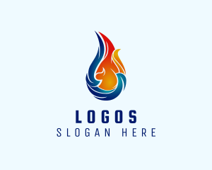 Heating - Heating Cooling Fluid logo design