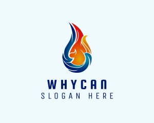 Hot - Heating Cooling Fluid logo design