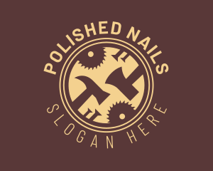 Nails - Hammer Axe Badge logo design