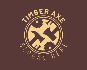 Hammer Axe Badge logo design