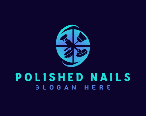 Cleaning Tool Sanitation logo design