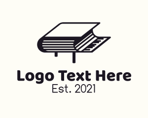 Fiction - Classic Piano Book logo design