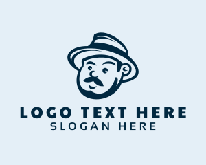 Barber - Mustache Farmer Man logo design