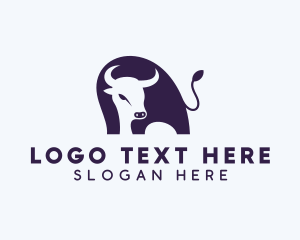 Bull Fighting - Wildlife Bull Animal logo design